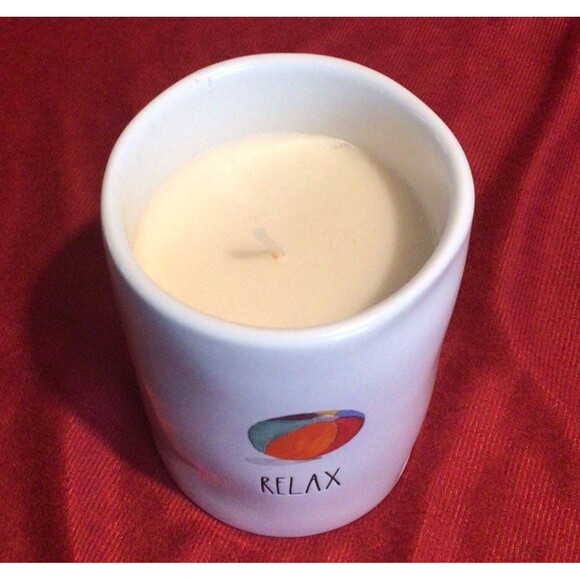COCONUT BREEZE RELAX BEACH YOGA SCENTED CANDLE RAE DUNN Ivory Pottery NEW - Picture 4 of 5